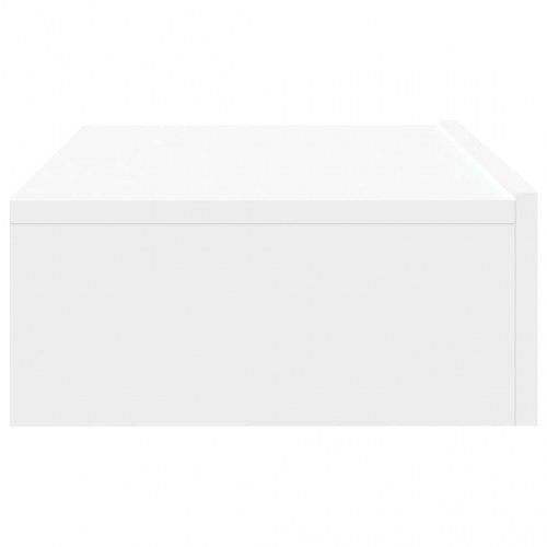 Tv-bord med LED-lys - væghængt, hvid 60 × 35 × 15,5 cm