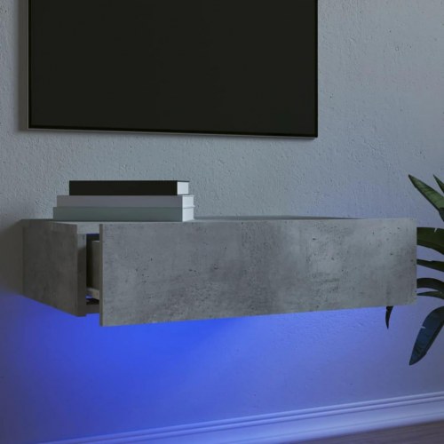 Tv-bord med LED-lys 60x35x15,5 cm betongrå
