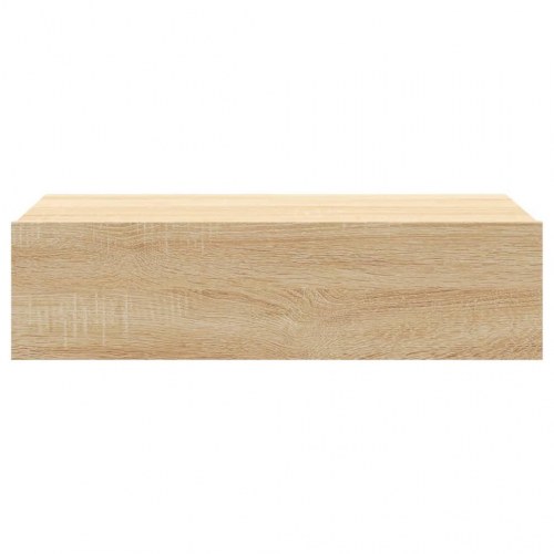 Tv-bord med LED-lys - 60×35×15,5 cm i sonoma-eg, væghængt