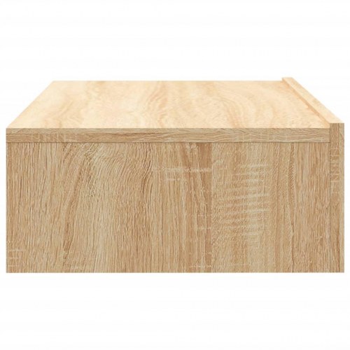 Tv-bord med LED-lys - 60×35×15,5 cm i sonoma-eg, væghængt