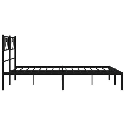 Sengeramme med sengegavl 135x190 cm metal sort