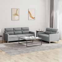 2 personers sofa med hynder stof lysegrå