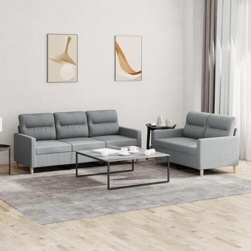 2 personers sofa med hynder stof lysegrå