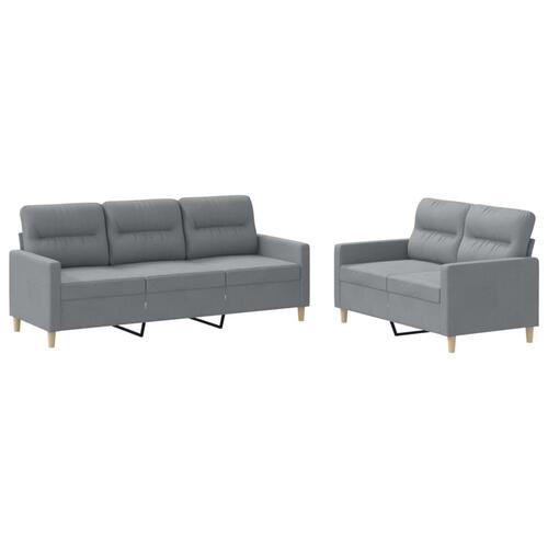 2 personers sofa med hynder stof lysegrå