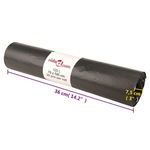 Affaldsposer 250 stk. 120 l sort