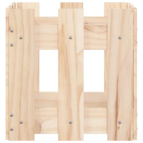 Plantekasse med stakitdesign 30x30x30 cm massivt fyrretræ