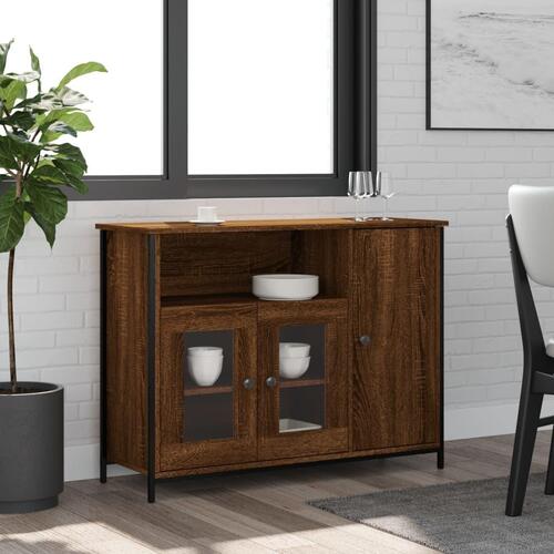 Skænk 100x35x75 cm konstrueret træ brun egetræsfarve