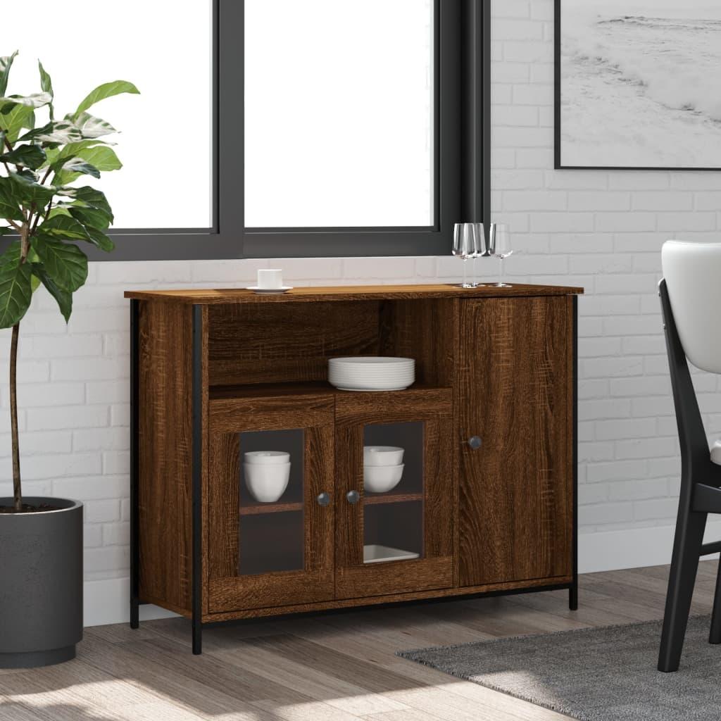 Skænk 100x35x75 cm konstrueret træ brun egetræsfarve
