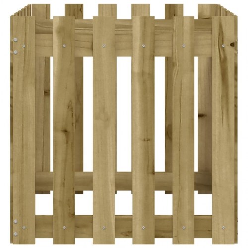 Plantekasse med stakitdesign 60 x 60 x 60 cm i imprægneret fyrretræ