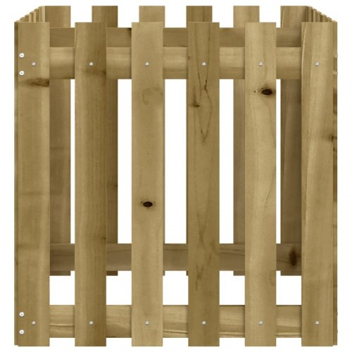 Plantekasse med stakitdesign 60 x 60 x 60 cm i imprægneret fyrretræ