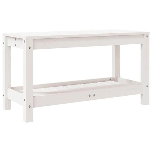 Havebænk 82,5x35x45 cm massivt fyrretræ hvid