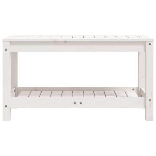 Havebænk 82,5x35x45 cm massivt fyrretræ hvid