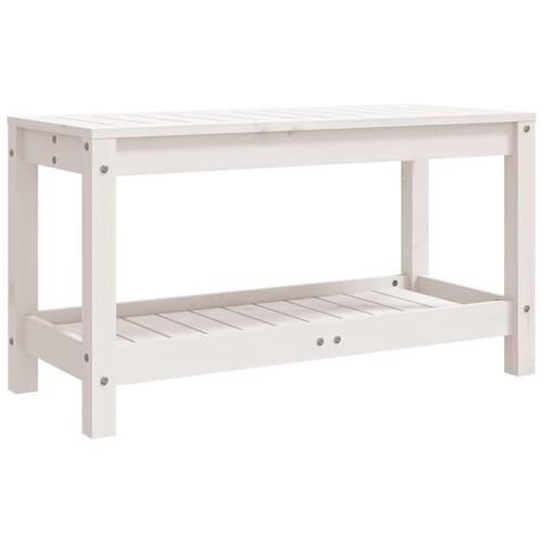 Havebænk 82,5x35x45 cm massivt fyrretræ hvid