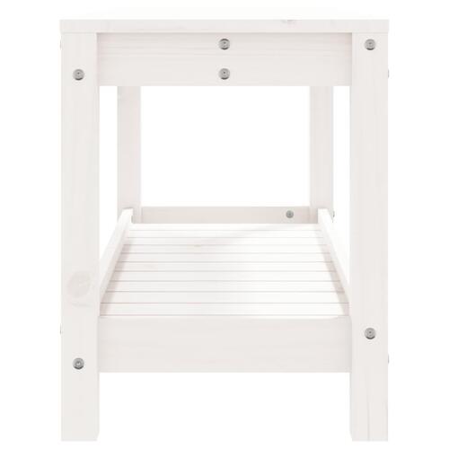 Havebænk 82,5x35x45 cm massivt fyrretræ hvid