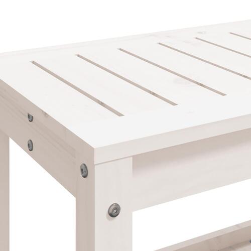 Havebænk 82,5x35x45 cm massivt fyrretræ hvid