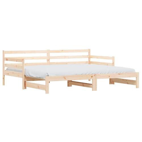 Daybed med udtræk 80x200 cm massivt fyrretræ