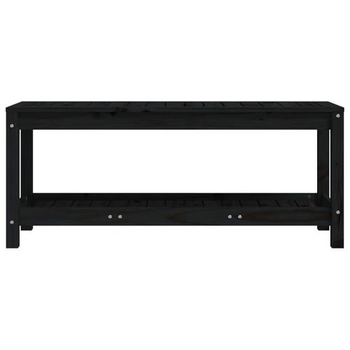 Havebænk 108x35x45 cm massivt fyrretræ sort