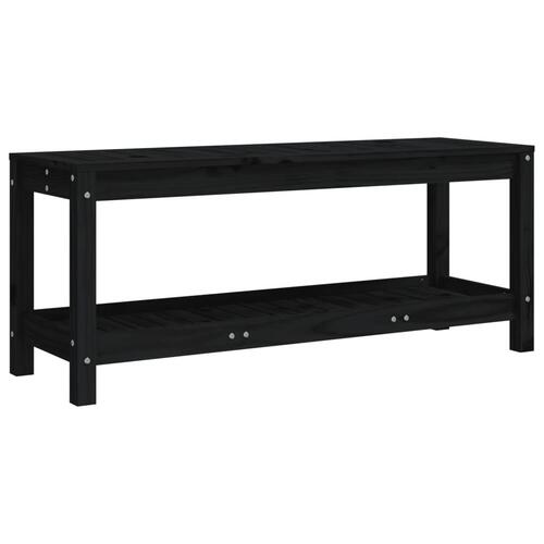 Havebænk 108x35x45 cm massivt fyrretræ sort