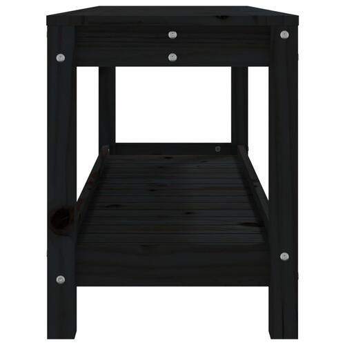 Havebænk 108x35x45 cm massivt fyrretræ sort