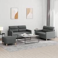 3 personers sofa med hynder stof mørkegrå
