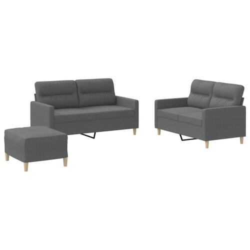3 personers sofa med hynder stof mørkegrå