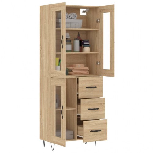 Højskab 69,5x34x180 cm konstrueret træ sonoma-eg