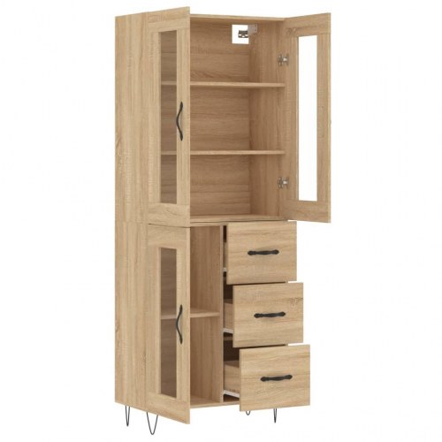Højskab 69,5x34x180 cm konstrueret træ sonoma-eg