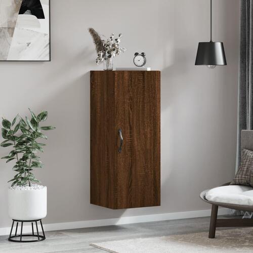 Vægskab 34,5x34x90 cm konstrueret træ brun egetræsfarve