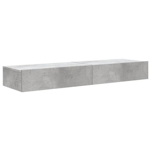 Tv-borde med LED-lys 2 stk. 60x35x15,5 cm betongrå