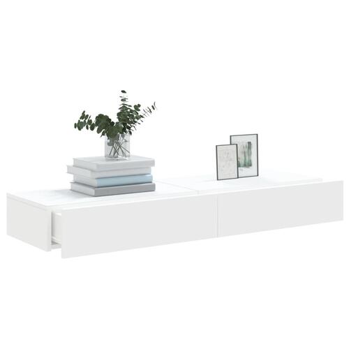 Tv-borde 2 stk. med LED-lys 60x35x15,5 cm hvid