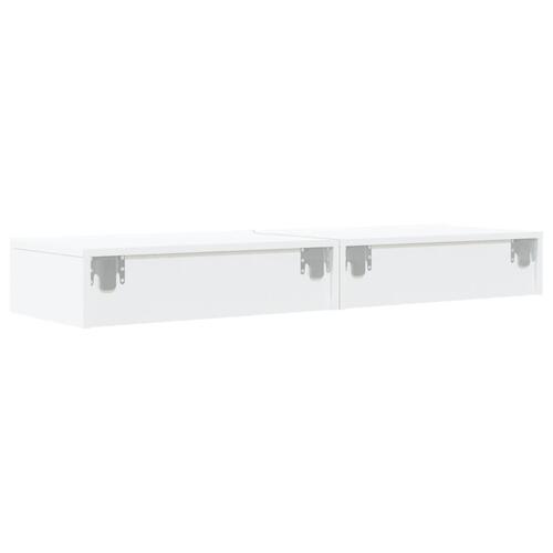 Tv-borde 2 stk. med LED-lys 60x35x15,5 cm hvid