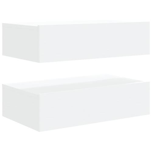 Tv-borde 2 stk. med LED-lys 60x35x15,5 cm hvid