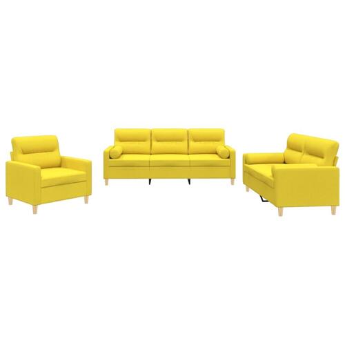 3 personers sofa med puder stof lysegul