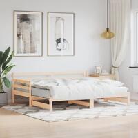 Daybed med udtræk 90x200 cm massivt fyrretræ