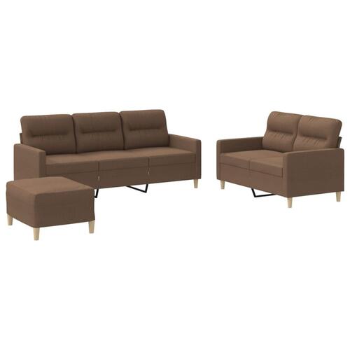 3 personers sofa med hynder stof brun