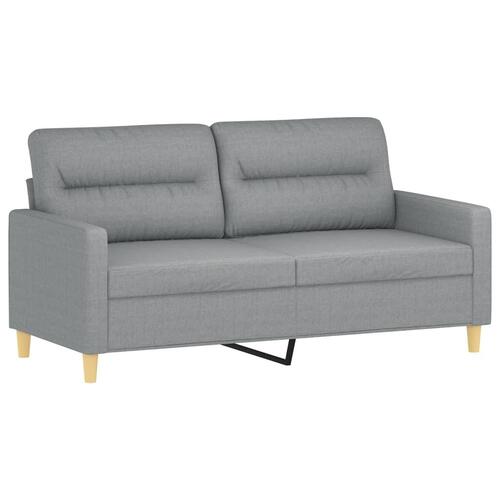 3 personers sofa med hynder stof lysegrå