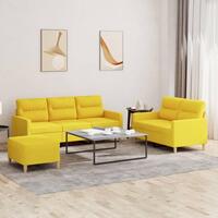 3 personers sofa med hynder stof lysegul