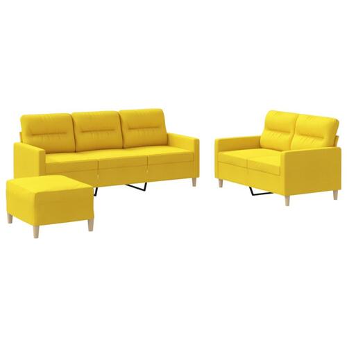 3 personers sofa med hynder stof lysegul