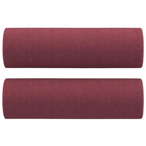 3 personers sofa med puder stof vinrød