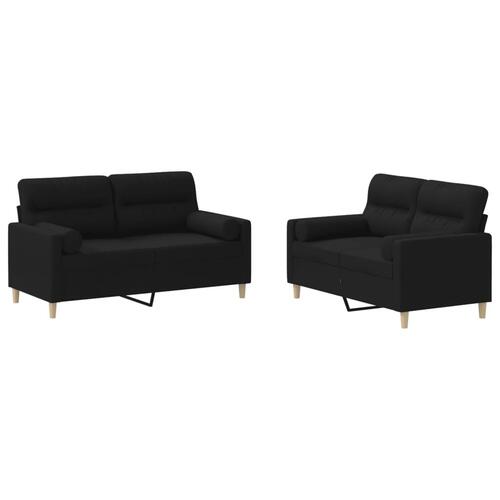 2 personers sofa med puder stof sort