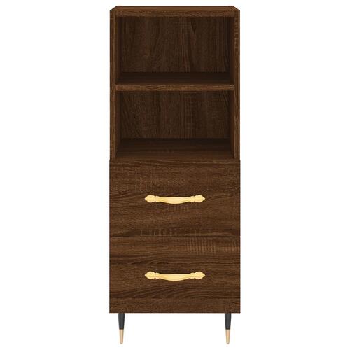 Skab 34,5x34x180 cm konstrueret træ brun egetræsfarve