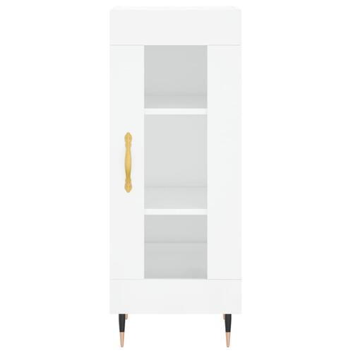 Skab 34,5x34x180 cm konstrueret træ hvid højglans