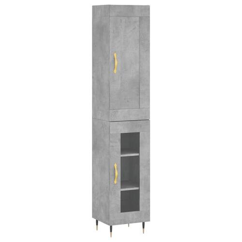 Skab 34,5x34x180 cm konstrueret træ betongrå