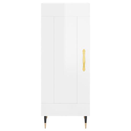 Skab 34,5x34x180 cm konstrueret træ hvid højglans