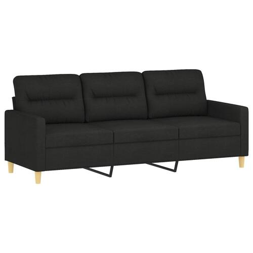 Sofasæt 4 dele med hynder stof sort