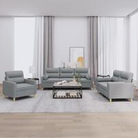 3 personers sofa med puder stof lysegrå
