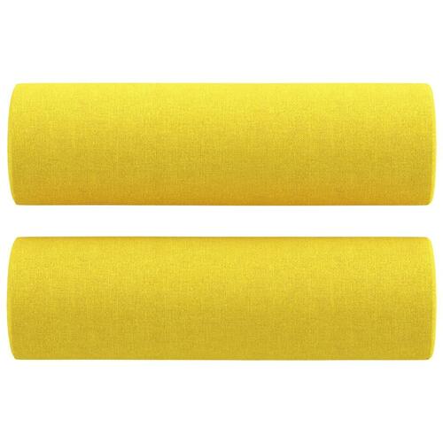 2 personers sofa med puder stof lysegul