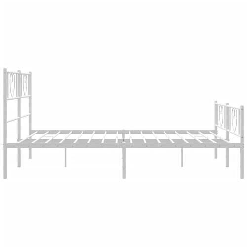 Sengeramme med sengegavl og fodgærde 160x200 cm metal hvid