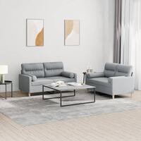 2 personers sofa med puder stof lysegrå