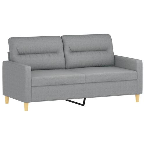 2 personers sofa med puder stof lysegrå